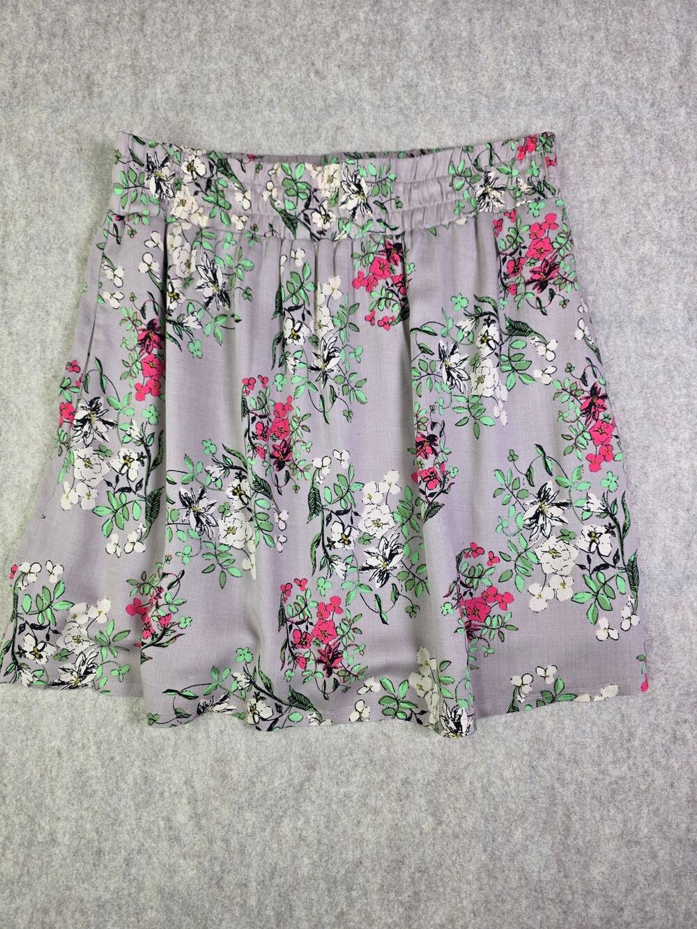 Cottagecore,TULLE Floral Mini Skirt with Pockets - Sz M (Lavender/ Mauve & Pink
